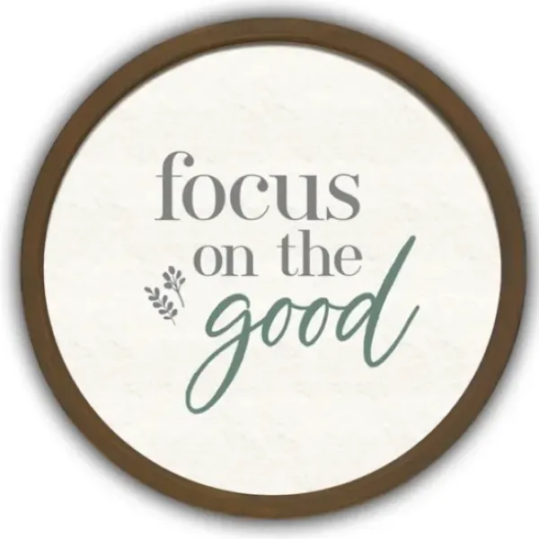 Wall Quotes & Signs-Kirkland's Home Focus On The Good Round Framed Plaque Brown