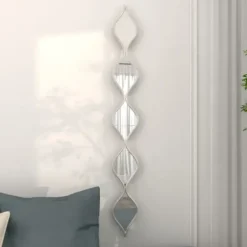 Decorative Mirrors-Kirkland's Home Foil Slim Stacked Teardrops Wall Mirror Silver