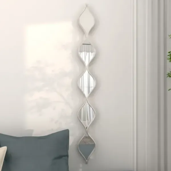 Decorative Mirrors-Kirkland's Home Foil Slim Stacked Teardrops Wall Mirror Silver