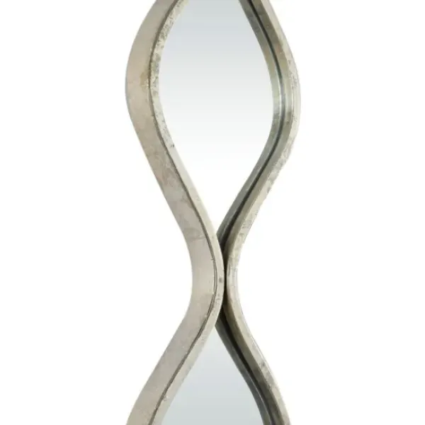 Decorative Mirrors-Kirkland's Home Foil Slim Stacked Teardrops Wall Mirror Silver
