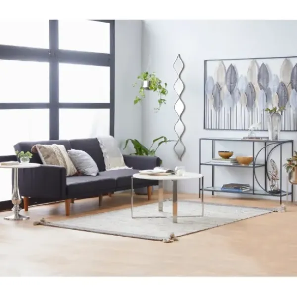 Decorative Mirrors-Kirkland's Home Foil Slim Stacked Teardrops Wall Mirror Silver