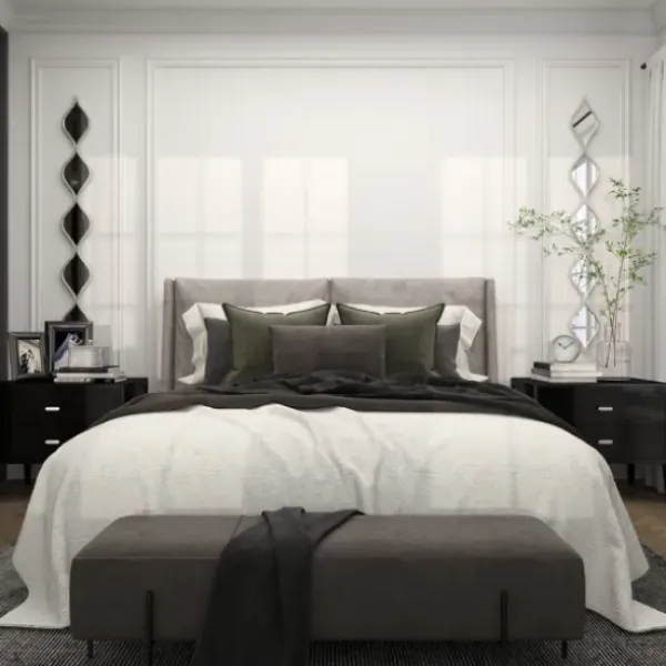Decorative Mirrors-Kirkland's Home Foil Slim Stacked Teardrops Wall Mirror Silver
