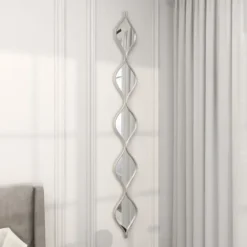 Decorative Mirrors-Kirkland's Home Foil Slim Stacked Teardrops Wall Mirror Silver