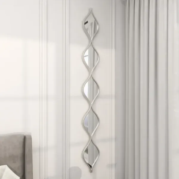 Decorative Mirrors-Kirkland's Home Foil Slim Stacked Teardrops Wall Mirror Silver