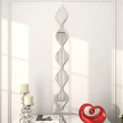 Decorative Mirrors-Kirkland's Home Foil Slim Stacked Teardrops Wall Mirror Silver