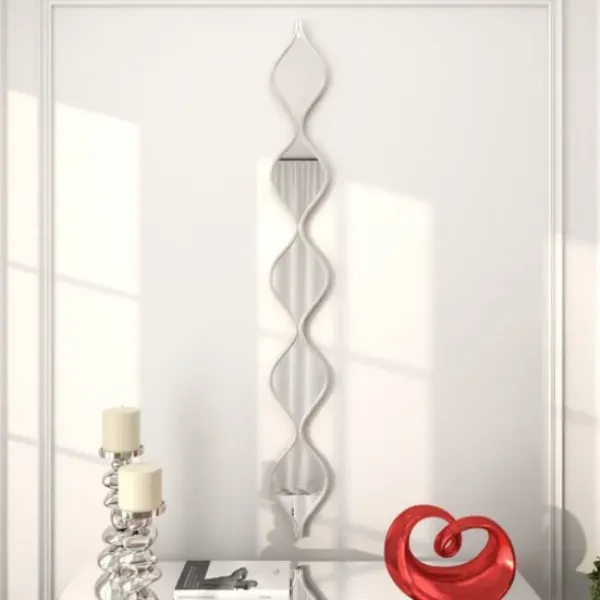 Decorative Mirrors-Kirkland's Home Foil Slim Stacked Teardrops Wall Mirror Silver