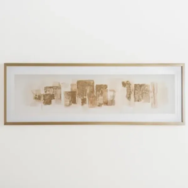 Framed Art-Kirkland's Home Foil Strokes Embossed Framed Art Print Gold