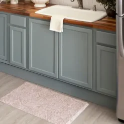 Kitchen & Floor Mats-Kirkland's Home Food And Water Bowl Floor Mat, 19X28 Black/White