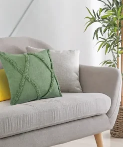 Pillows-Kirkland's Home Forest Fringe Diamond Pillow, 20 In. Green