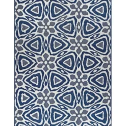 Outdoor Rugs-Kirkland's Home Forest Geo Lattice Outdoor Area Rug, 4X7 Green