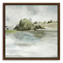 Framed Art-Kirkland's Home Forest Look Out Framed Canvas Art Print Gray/White/Green