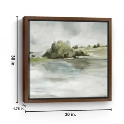Framed Art-Kirkland's Home Forest Look Out Framed Canvas Art Print Gray/White/Green