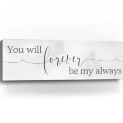 Wall Quotes & Signs-Kirkland's Home Forever Be My Always Canvas Art Print White/Gray