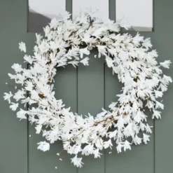 Wreaths-Kirkland's Home Forsythia Flowers Wreath White