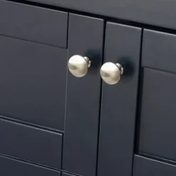 Bathroom Furniture-Kirkland's Home Foster Navy Wood Backsplash Sink Vanity Blue