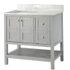 Bathroom Furniture-Kirkland's Home Foster Wood Backsplash Sink Vanity Gray