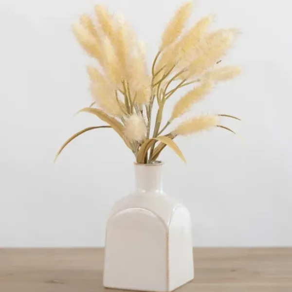 Arrangements & Greenery-Kirkland's Home Foxtail Wheat Arrangement White/Tan/Green