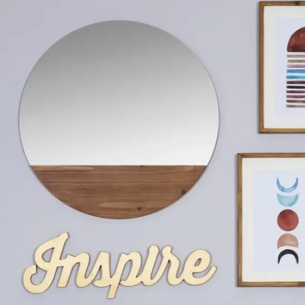 Decorative Mirrors-Kirkland's Home Frameless Stained Wood Accent Wall Mirror