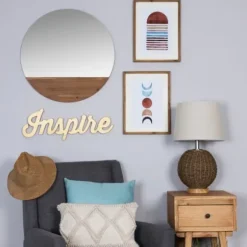 Decorative Mirrors-Kirkland's Home Frameless Stained Wood Accent Wall Mirror