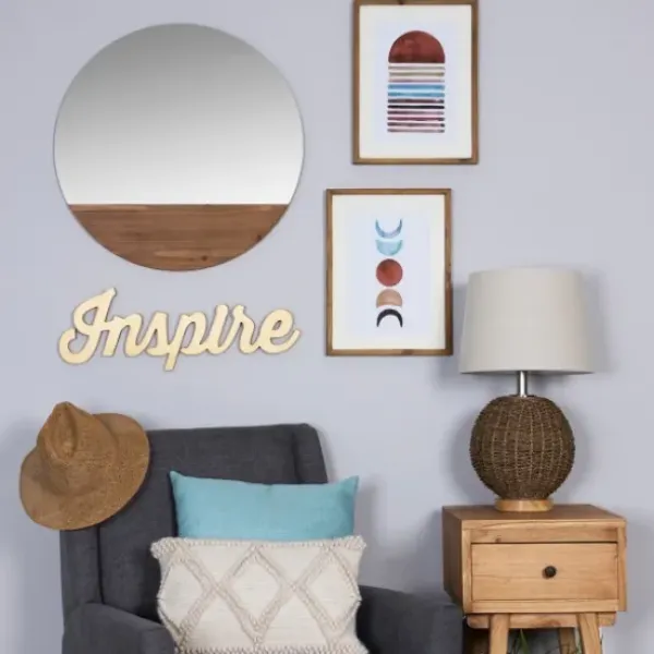 Decorative Mirrors-Kirkland's Home Frameless Stained Wood Accent Wall Mirror