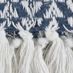 Blankets & Throws-Kirkland's Home French And White Arrowhead Throw Blue