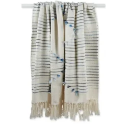 Blankets & Throws-Kirkland's Home French Diamond Cut Throw Blue