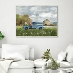 Framed Art-Kirkland's Home Fresh Country Picks Framed Wall Art Blue/Tan/White