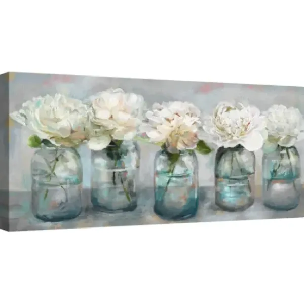 Canvas Art-Kirkland's Home Fresh Picked Peonies Canvas Art Print White/Blue/Gray