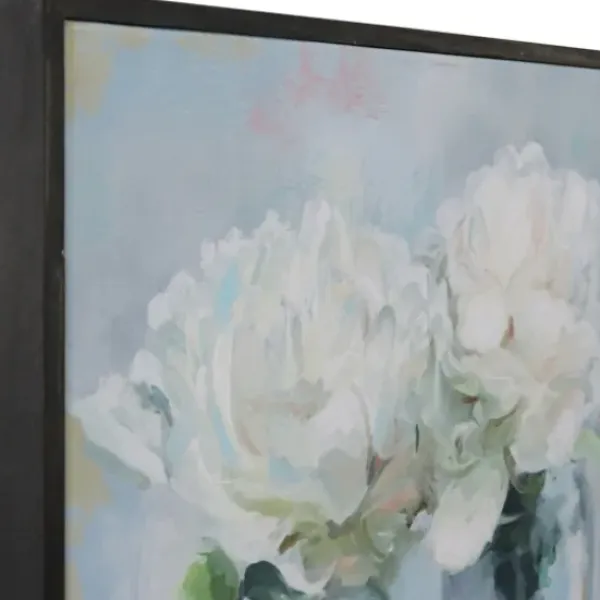 Framed Art-Kirkland's Home Fresh Picked Peonies Framed Art Print Green/White/Gray/Blue