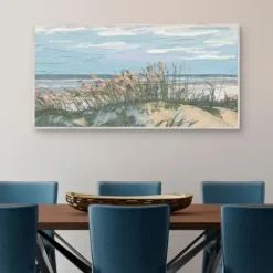 Canvas Art-Kirkland's Home From The Dunes Framed Canvas Art Print Blue/Green
