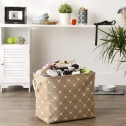 Baskets & Boxes-Kirkland's Home Frost Gray Bold Striped Jute Basket, 17 In. Gray/Ivory