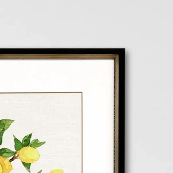 Framed Art-Kirkland's Home Fruit Topiary Giclee Black Framed Prints, Set Of 2 Ivory/Green/Multi