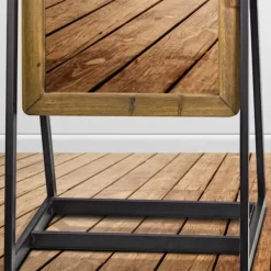 Full Length & Floor Mirrors-Kirkland's Home Full Length Wood And Metal Wall Mirror With Stand