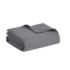 Blankets & Throws-Kirkland's Home Full/Queen Lightweight Cotton Blanket Gray