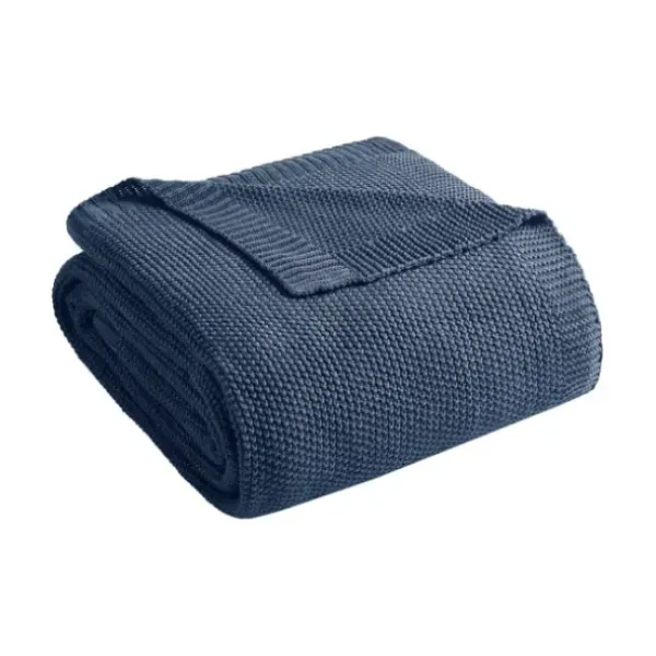 Blankets & Throws-Kirkland's Home Full/Queen Rylan Knit Blanket Blue