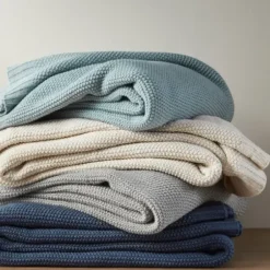 Blankets & Throws-Kirkland's Home Full/Queen Rylan Knit Blanket Blue