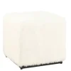 Benches & Ottomans-Kirkland's Home Fur Cube Ottoman White