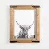 Framed Art-Kirkland's Home Furry Highland Cow Framed Art Print White/Black