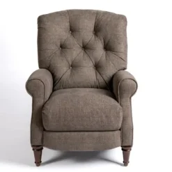 Accent Chairs-Kirkland's Home Gabor Ash Tufted Upholstered Recliner Gray