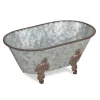 Baskets & Boxes-Kirkland's Home Galvanized Decorative Bathtub Silver