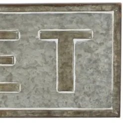 Wall Quotes & Signs-Kirkland's Home Galvanized Iron Market Wall Sign Silver