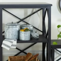 Decorative Bowls & Jars-Kirkland's Home Galvanized Metal Lid 3-Pc. Decorative Jar Set Silver