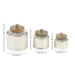 Decorative Bowls & Jars-Kirkland's Home Galvanized Metal 3-Pc. Decorative Jar Set Gray