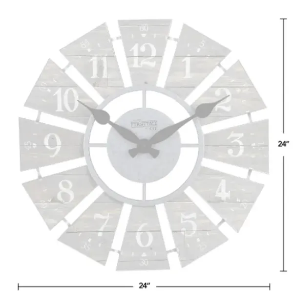 Clocks-Kirkland's Home Galvanized Windmill Wall Clock Gray