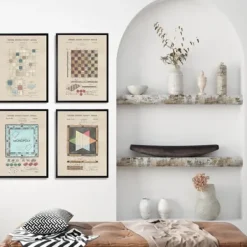 Framed Art-Kirkland's Home Game Boards Patents Framed Art Prints, Set Of 4 Brown/Multi