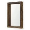 Framed Mirrors-Kirkland's Home Garcelle Raw Wood Rectangle Wall Mirror Brown