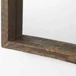 Framed Mirrors-Kirkland's Home Garcelle Raw Wood Rectangle Wall Mirror Brown