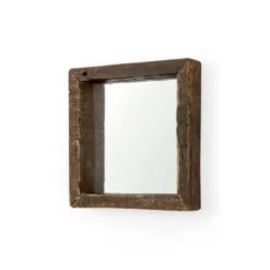 Decorative Mirrors-Kirkland's Home Garcelle Raw Wood Square Wall Mirror