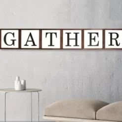 Wall Quotes & Signs-Kirkland's Home Gather Family Reversible Wood Box Brown/Black/White