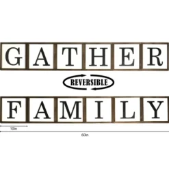 Wall Quotes & Signs-Kirkland's Home Gather Family Reversible Wood Box Brown/Black/White